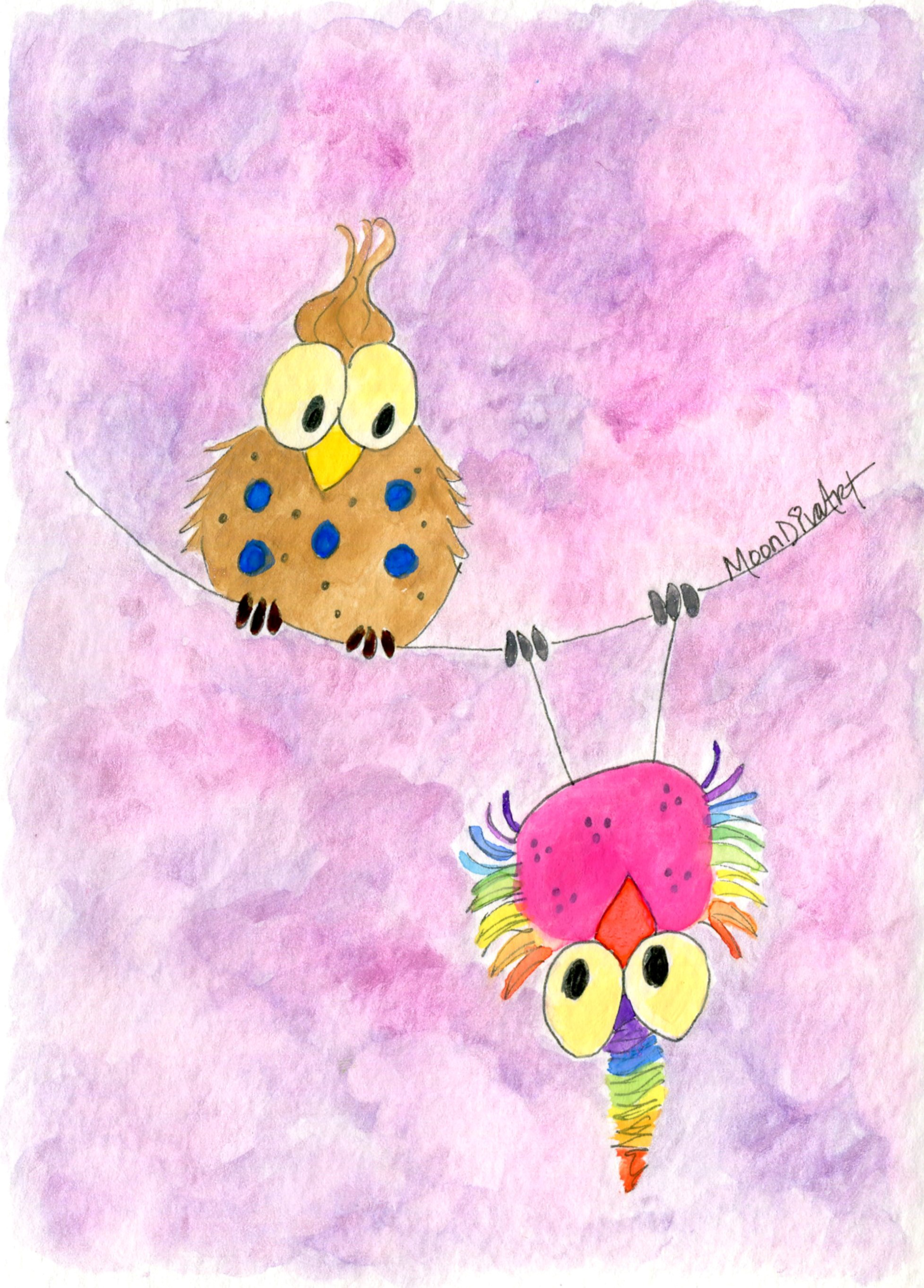 Hanging Together - watercolor