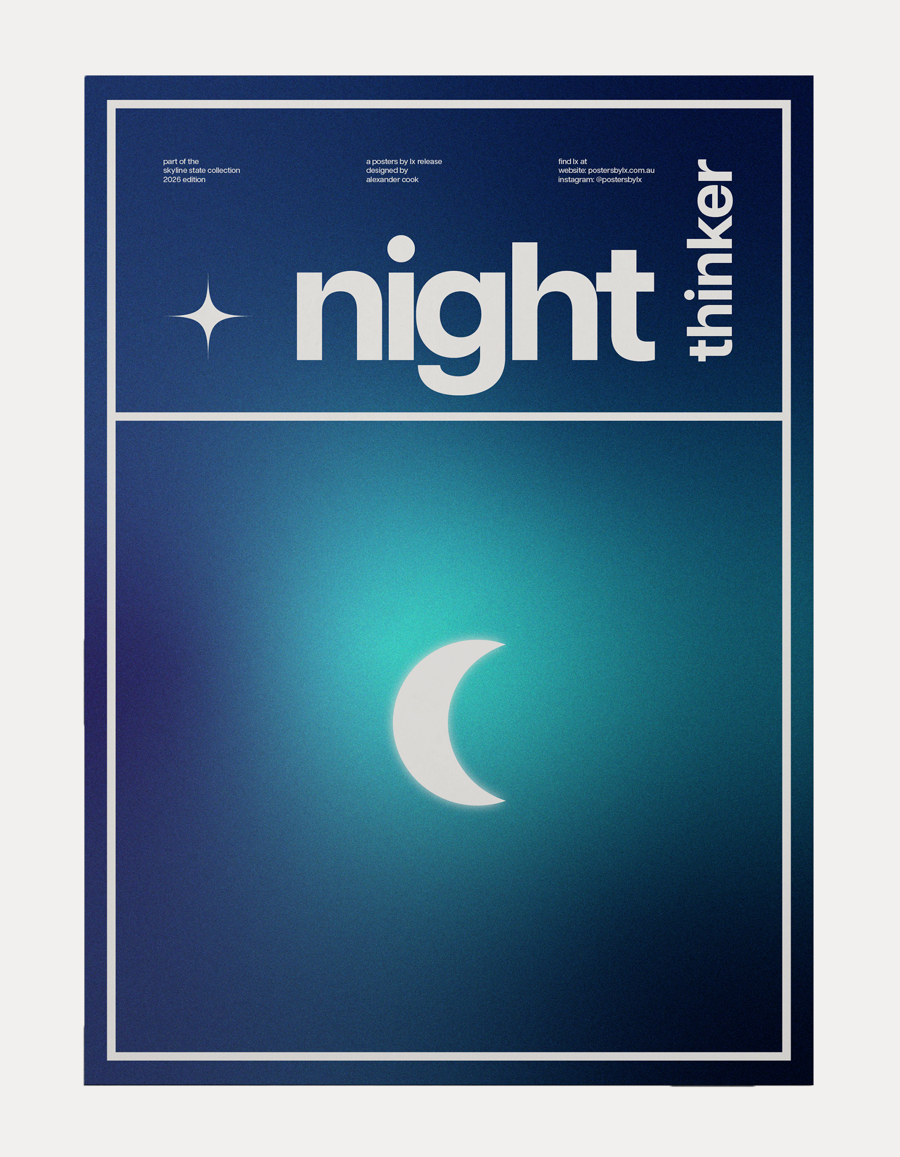 Close-up shot of the Night Thinker print, printed on Ilford Smooth Pearl paper, showcasing the premium matte texture and print quality.