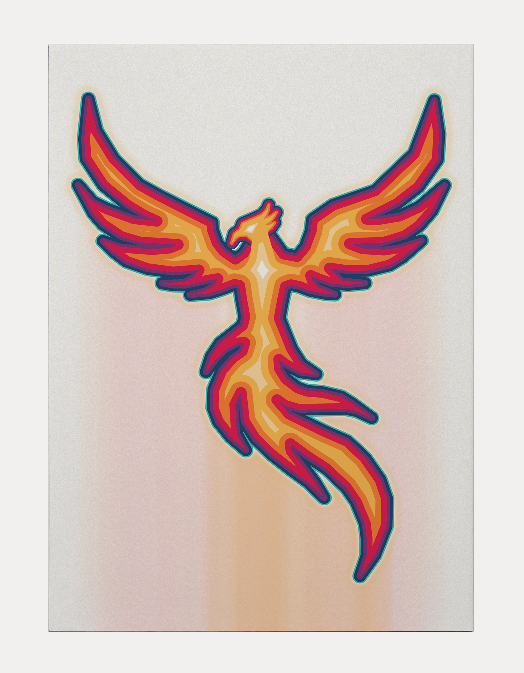 Close-up shot of the Phoenix Rex print, printed on Ilford Smooth Pearl paper, showcasing the premium matte texture and print quality.