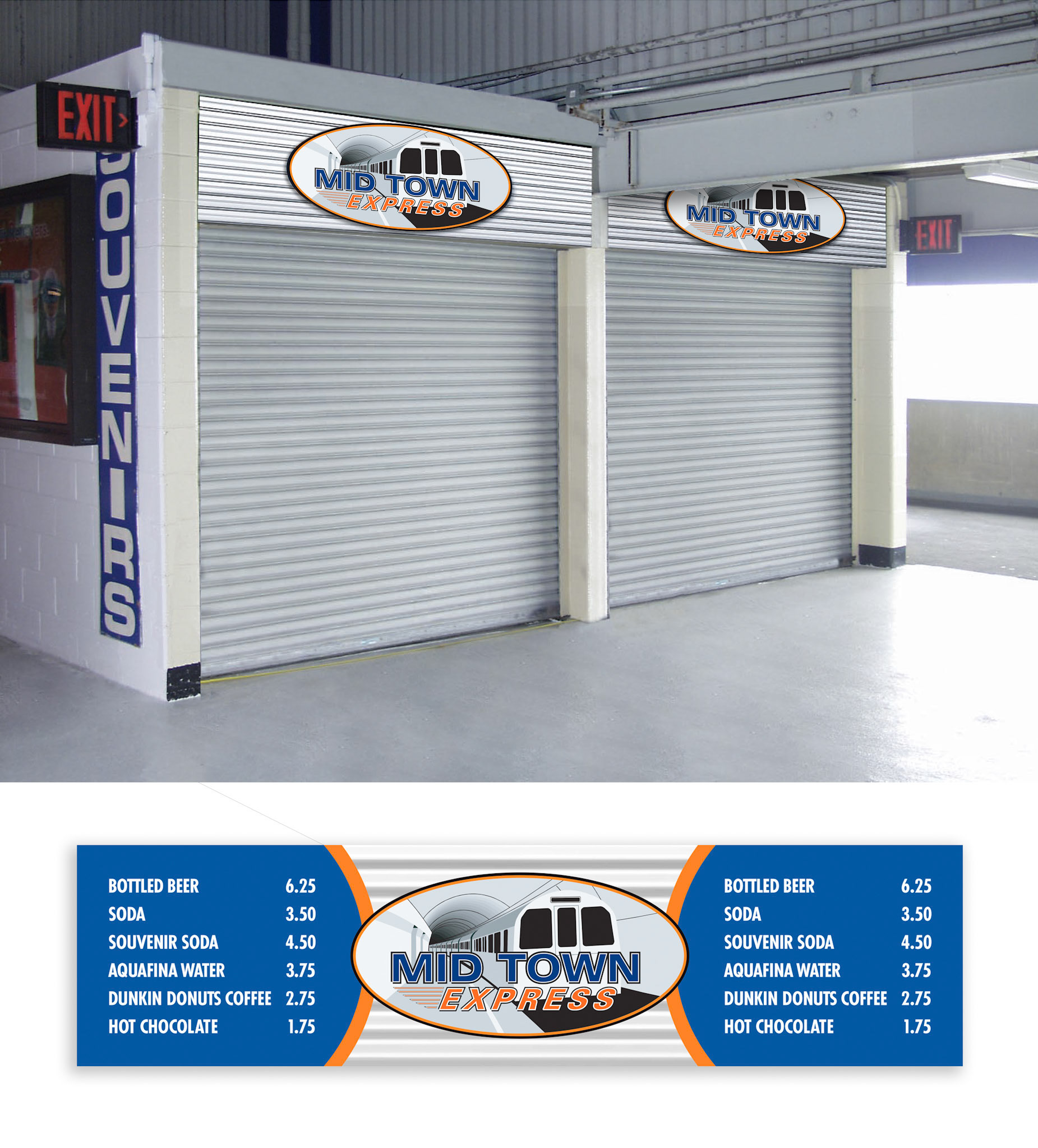 Mid Town Express Sign and Menu Board - Shea Stadium