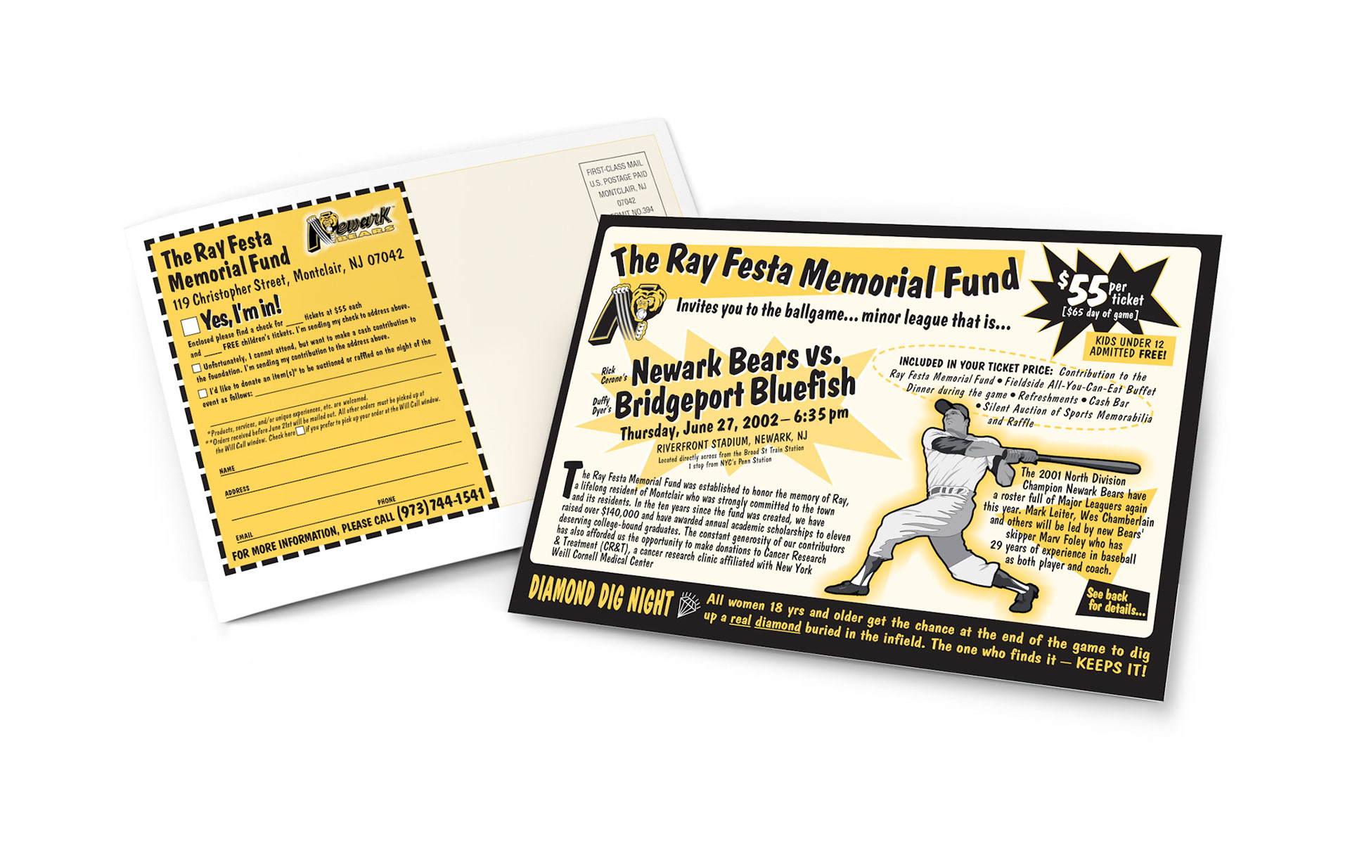 Fundraiser Postcard - Newark Bears