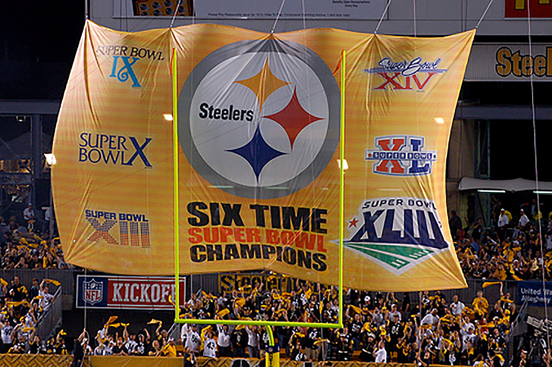 Steelers Super Bowl Six Time Winner Banner