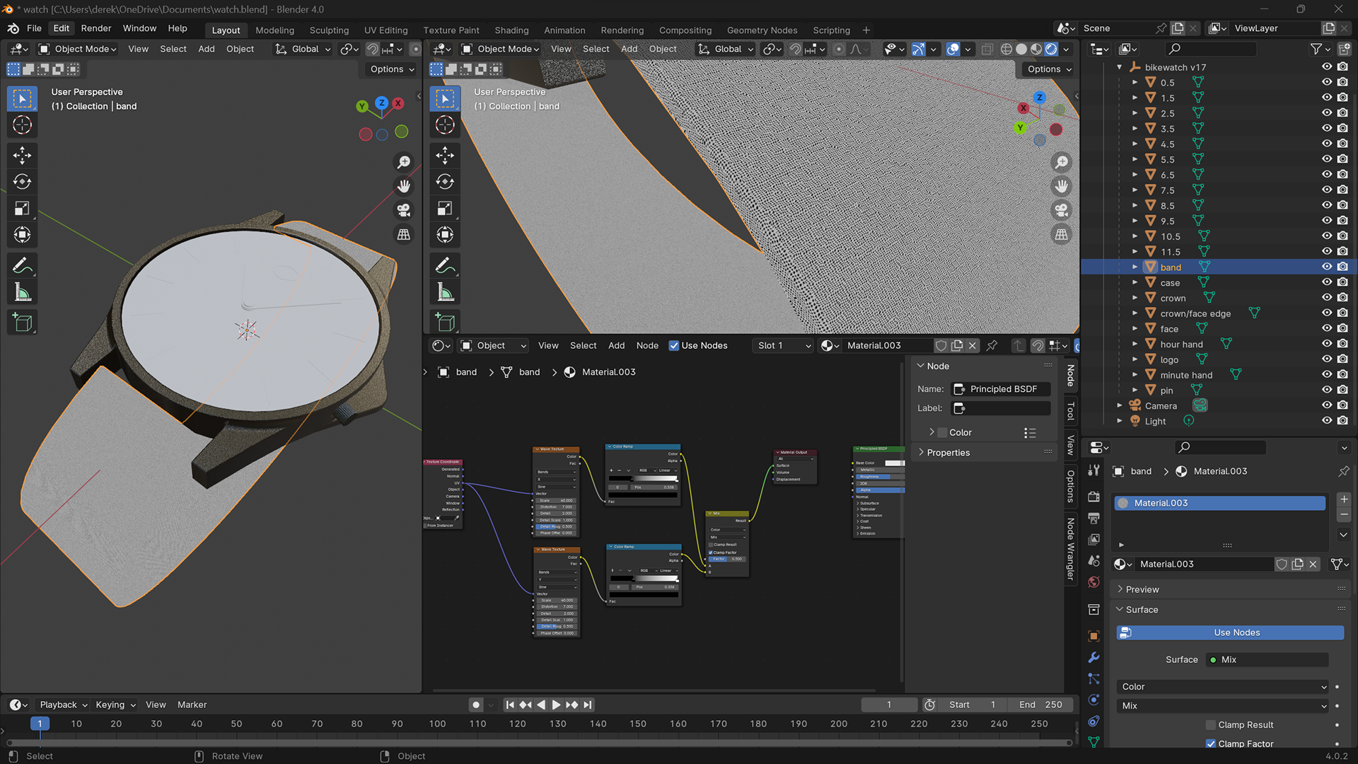 All materials are procedural, made using Blender's shader node system