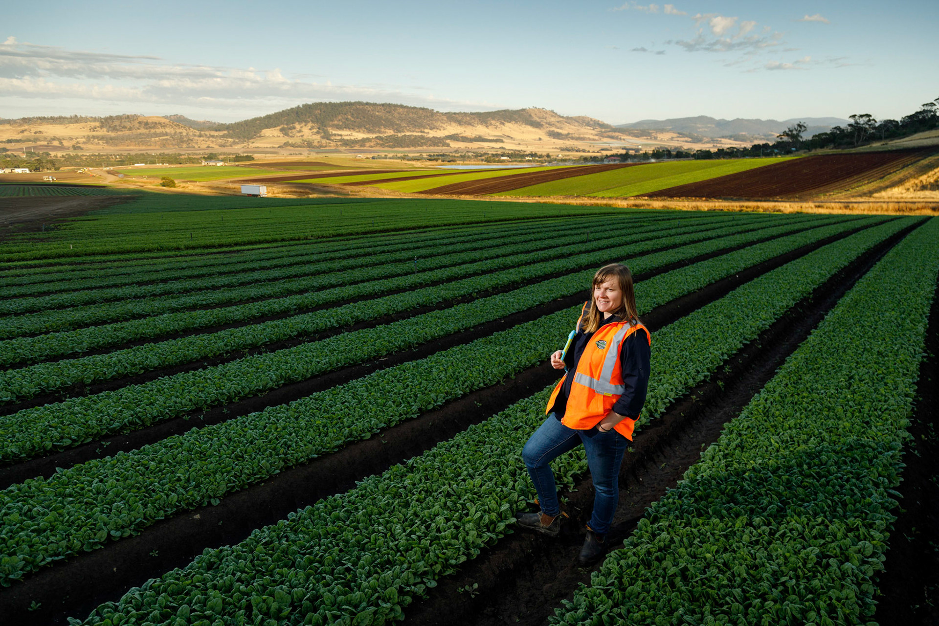 Petra Doust, crop production manager at Tasmanian salad leaf producer Houston's Farm in the Coal River Valley in southern Tasmania.