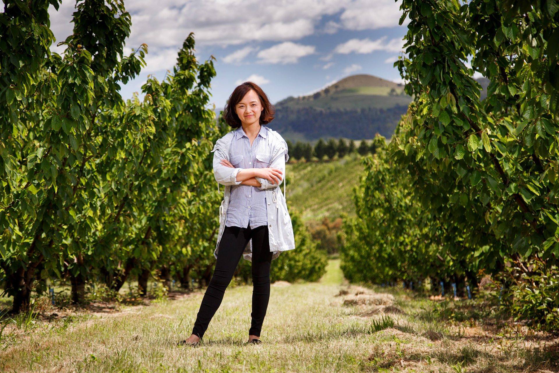 Bei Hou, director of Chinese owned, Coal Valley Orchard near Campania in southern Tasmania.