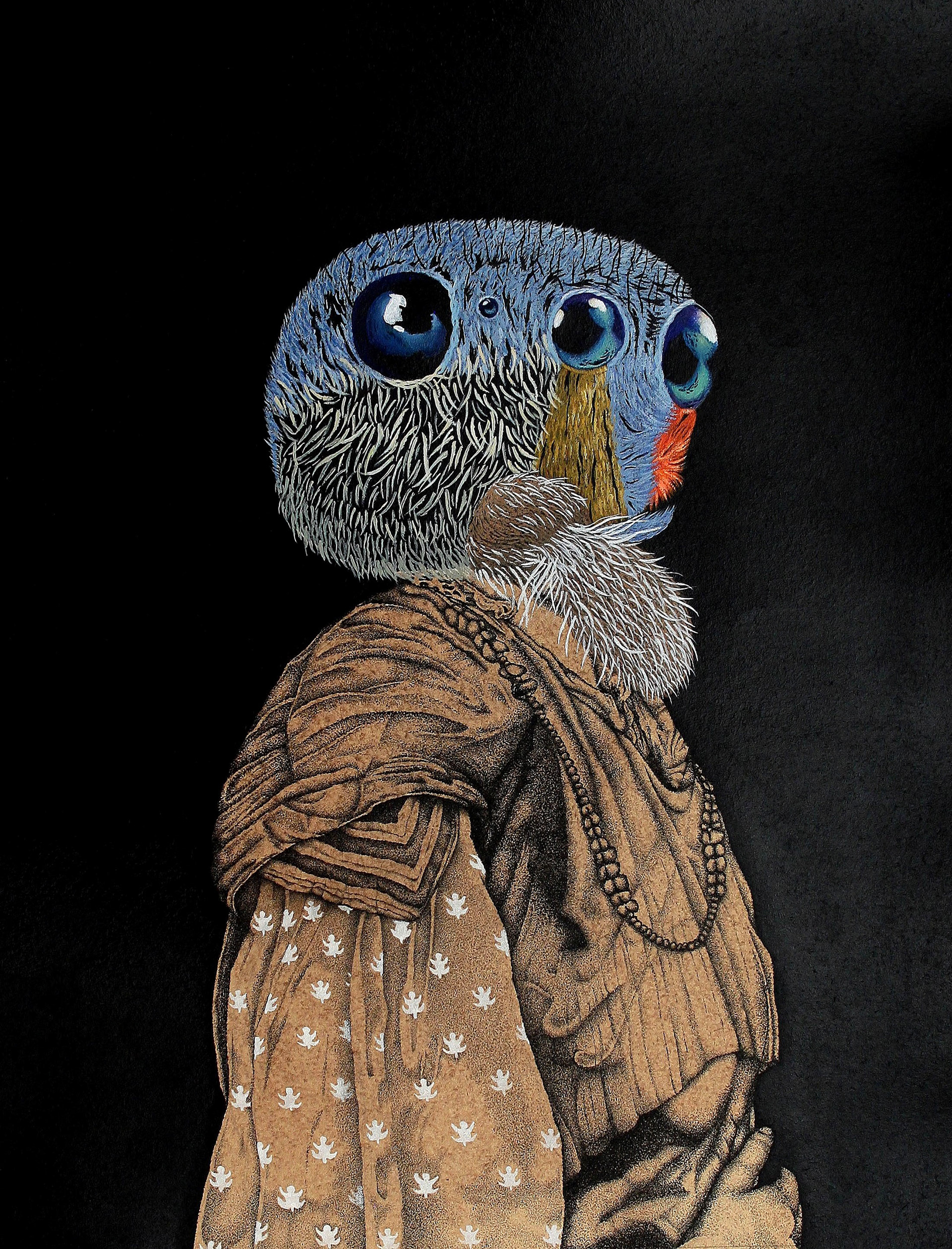 Two Sides I / 30cm x 40cm / ink, acrylic, coffee on paper / 2016 / private collection