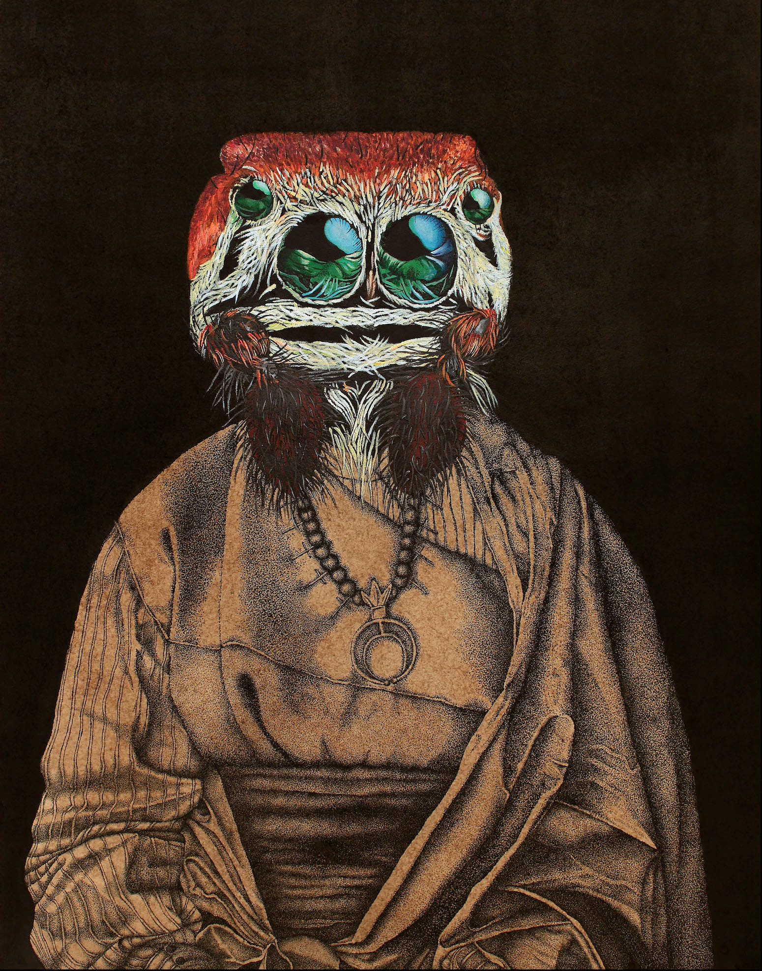 Weaver / 40cm x 50cm / ink, coffee, acrylic on paper / 2015 / private collection