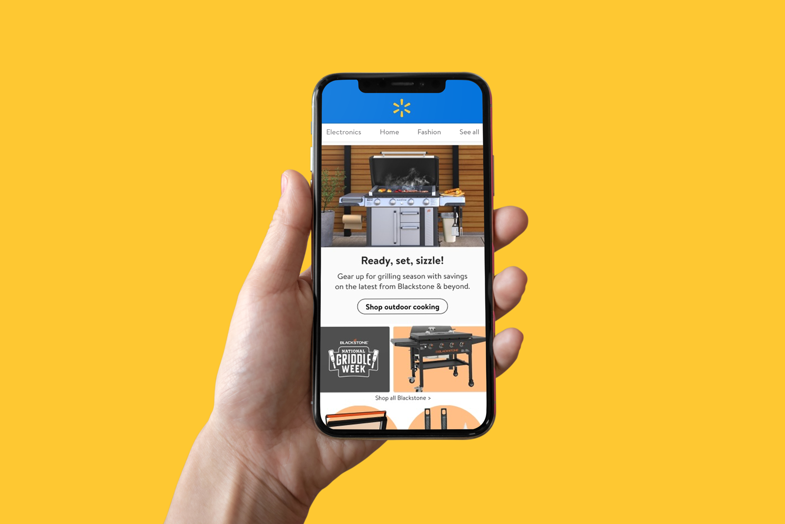 Grilling: Email Hero & Category Tiles