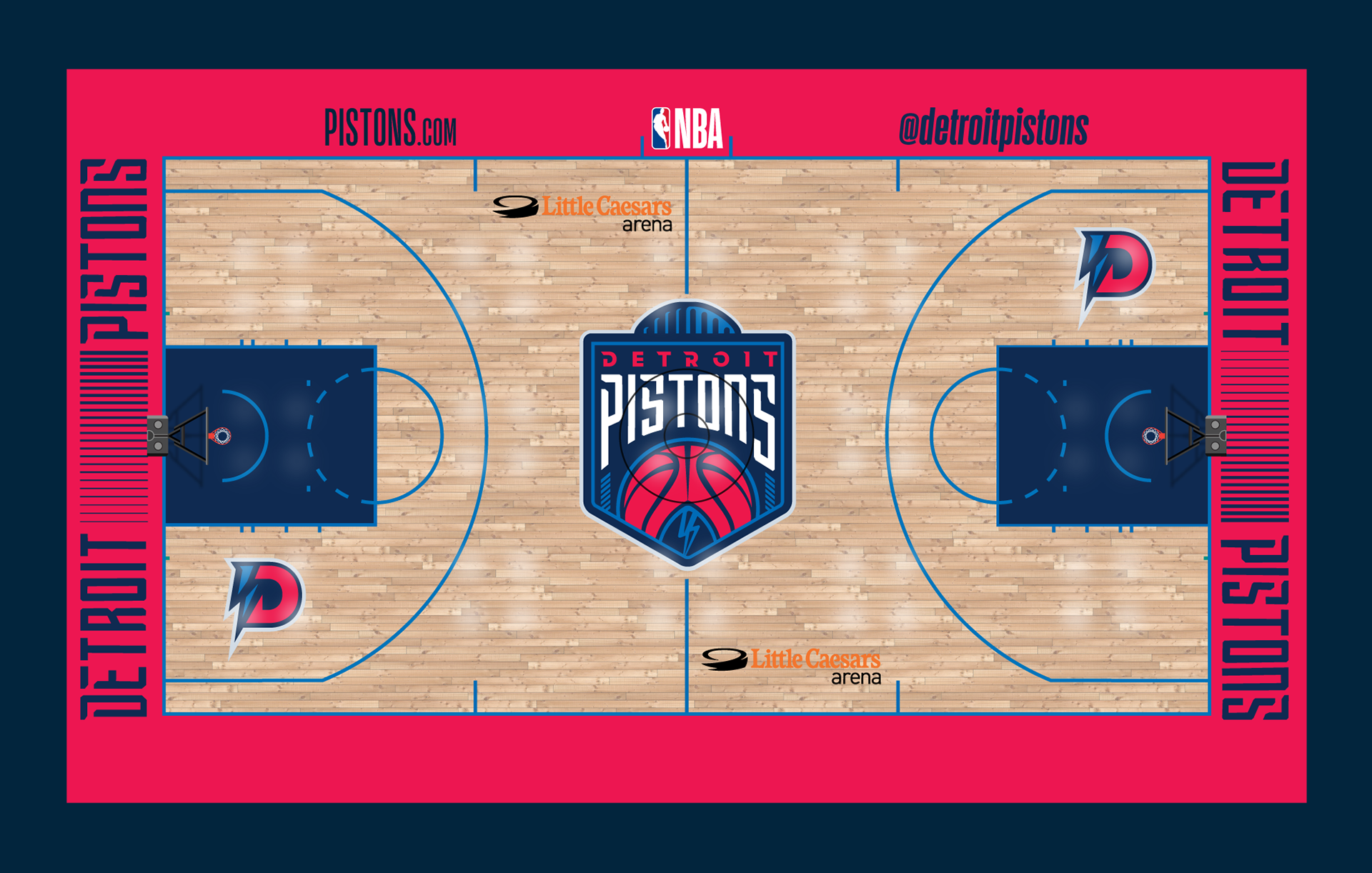 Primary Court Design, Little Caesars Arena