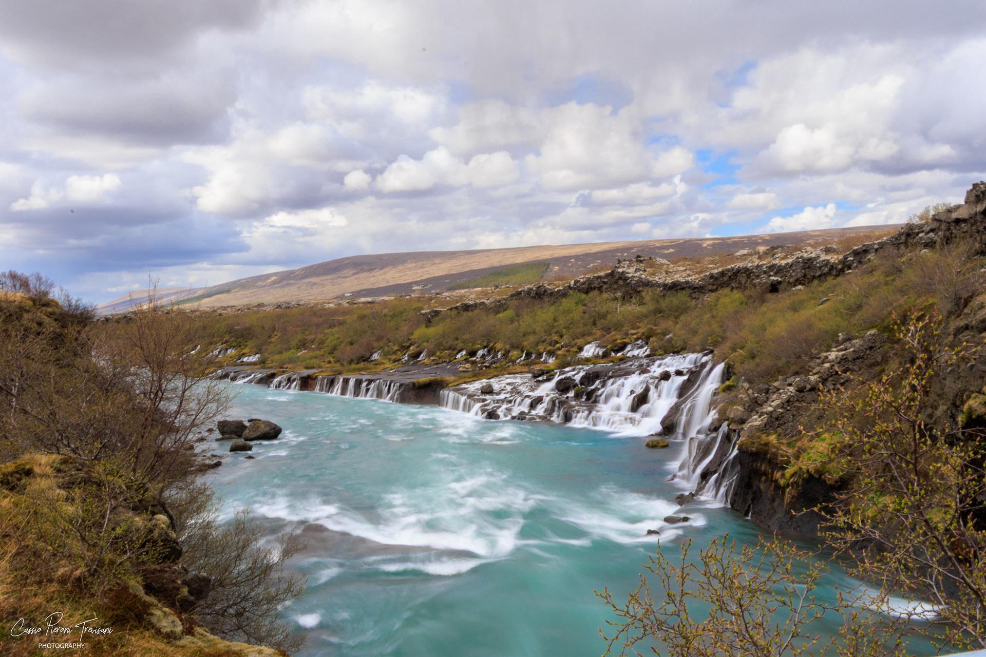 Hraunfossar Iceland, glacial river, Iceland waterfall landscape, lava field waterfalls, Iceland nature