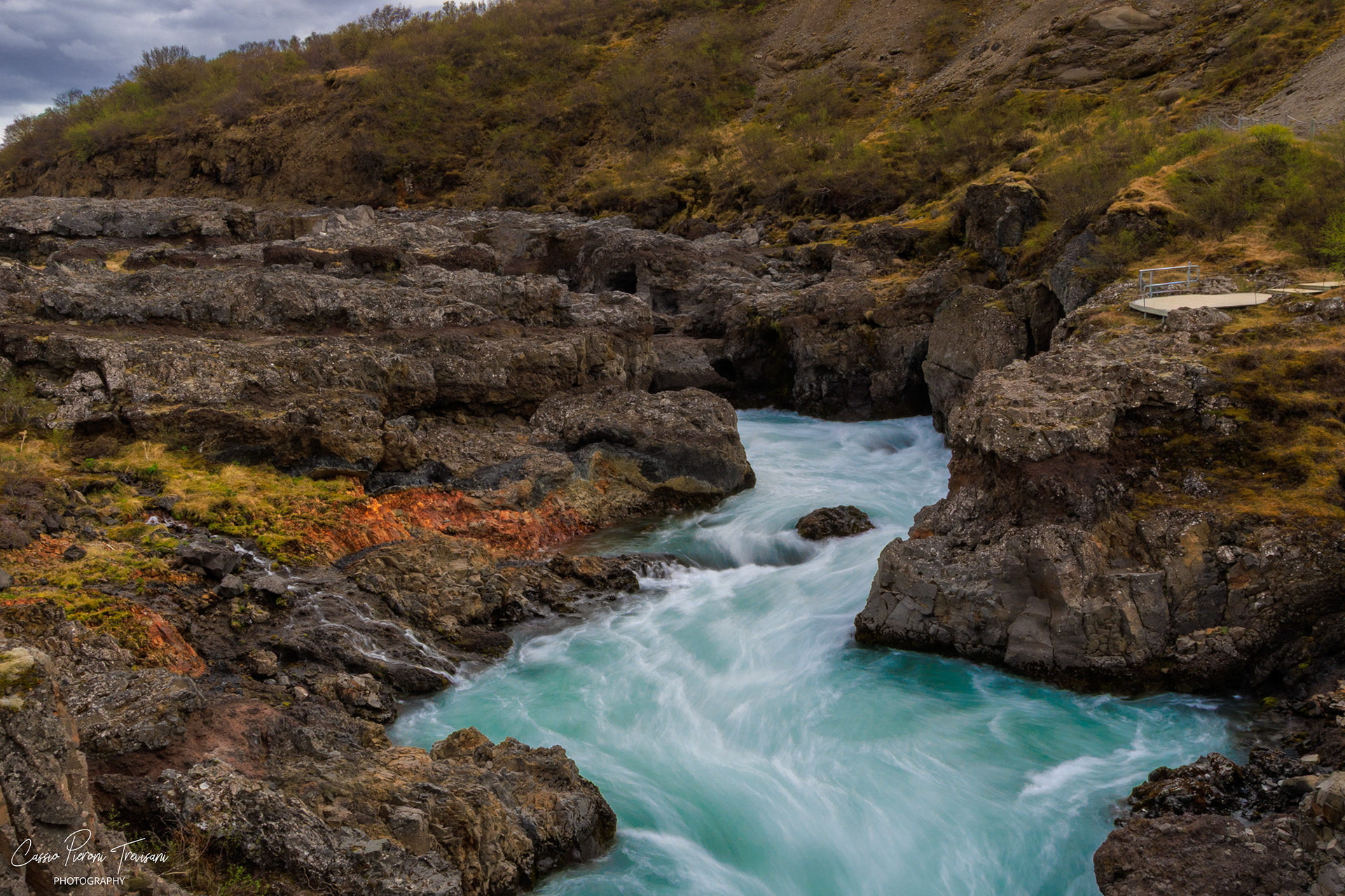 Barnafoss, Iceland river canyon, turquoise water Iceland, lava canyon, West Iceland