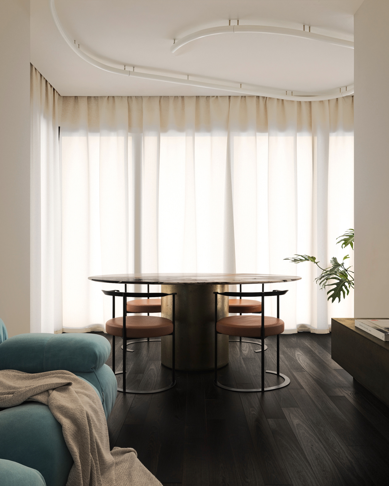 Cozy and bright apartment imagery in Milan with brass details and black wood parquet - Yume Visual