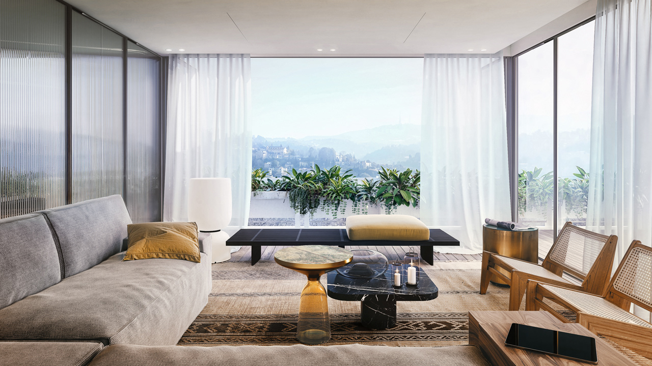 Luxury and lush terrace imagery in Turin with warm tones fabric - Yume Visual