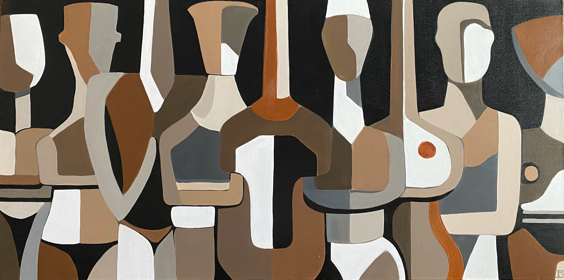 " Polysyndeton," 2021, 50 x 100 cm, acrylic on canvas
