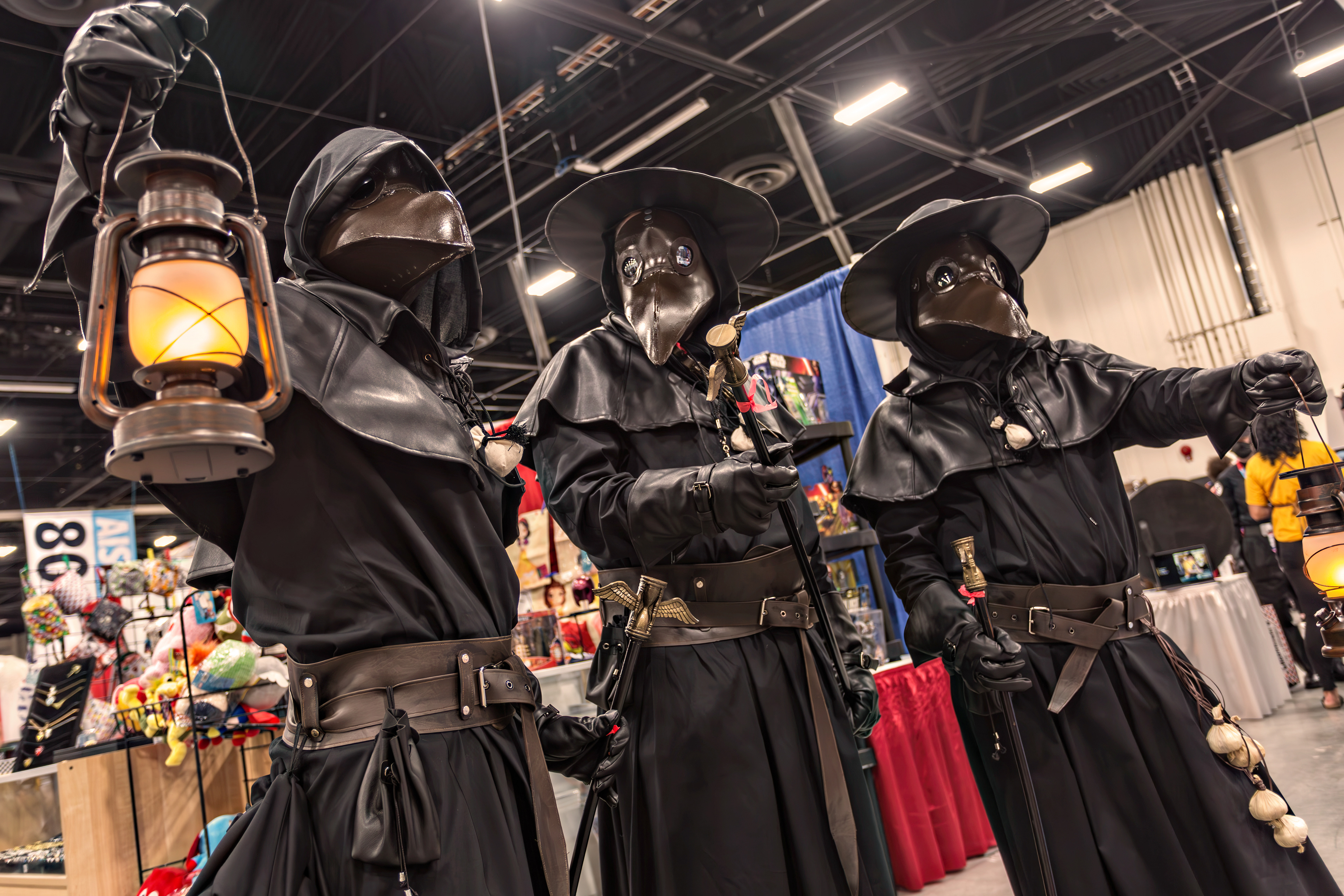 So this bunch of Plague Doctors were curiously appropriate for the first Calgary Expo held after the Pandemic Lockdown. One of the few places in Alberta at the time where no one in attendance had any objection to weraing a mask!