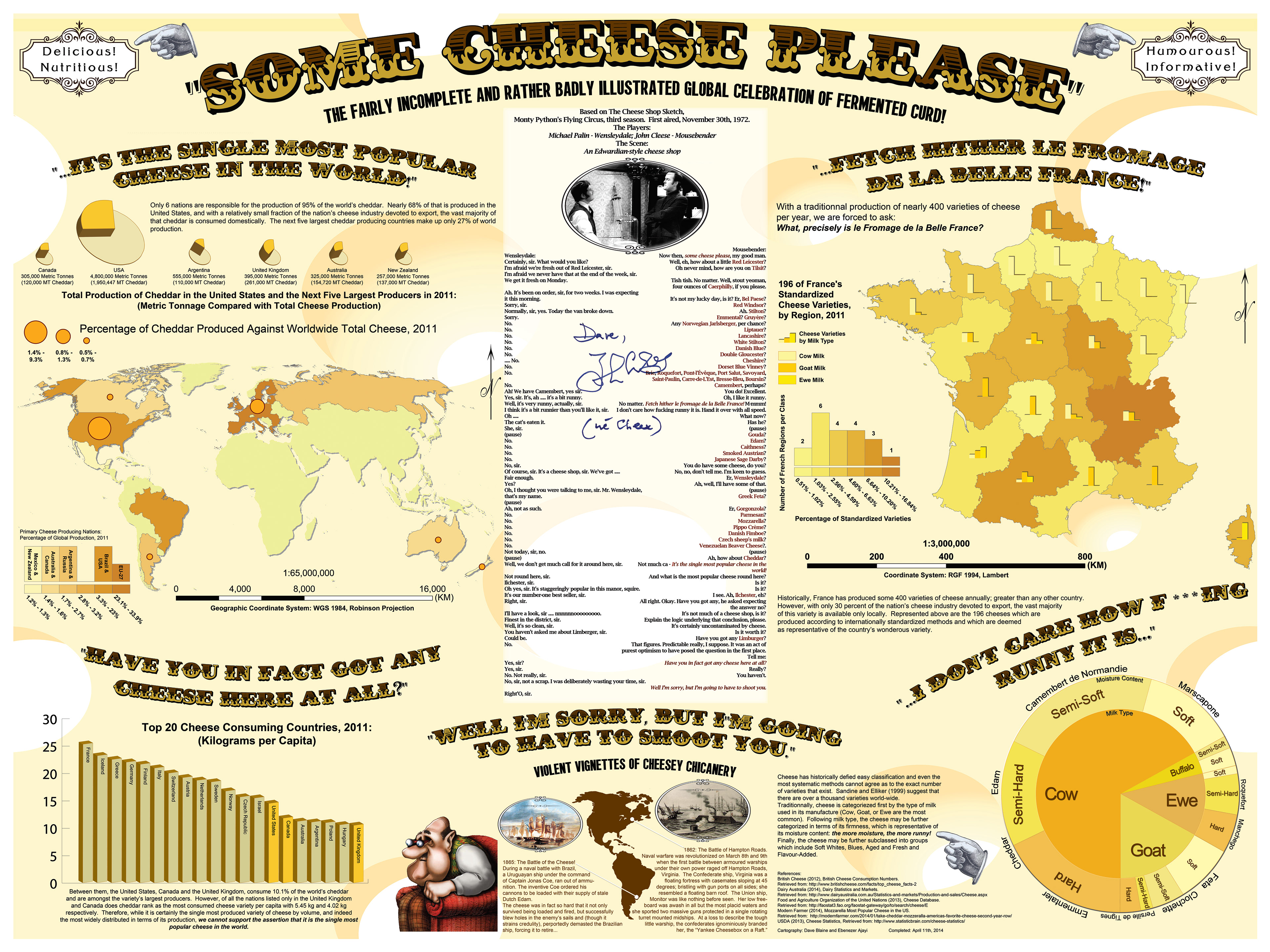 I made this map as a final project for my GIS studies. Totally rediculous, and one of my absolute favourites, when I had the chance to show it to John Cleese at the 2022 Calgary Comic and Entertainment Expo, I couldn't resist. Signed by the great man himself, it reads, "Dave, John Cleese (née Cheese).