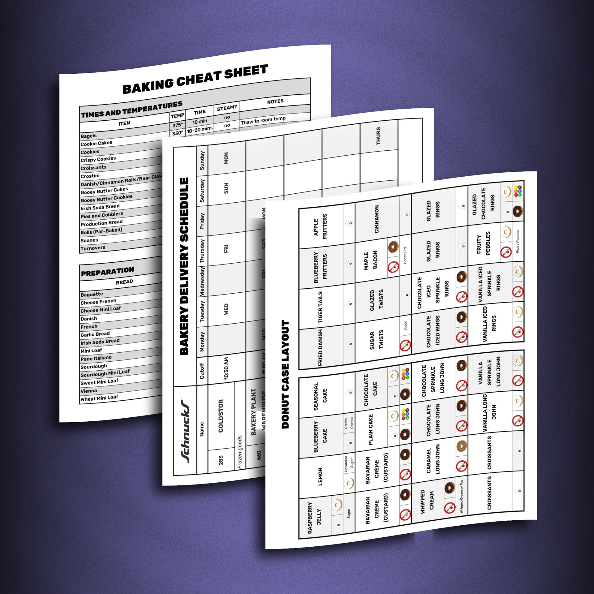 Guides for Schnucks Bakery