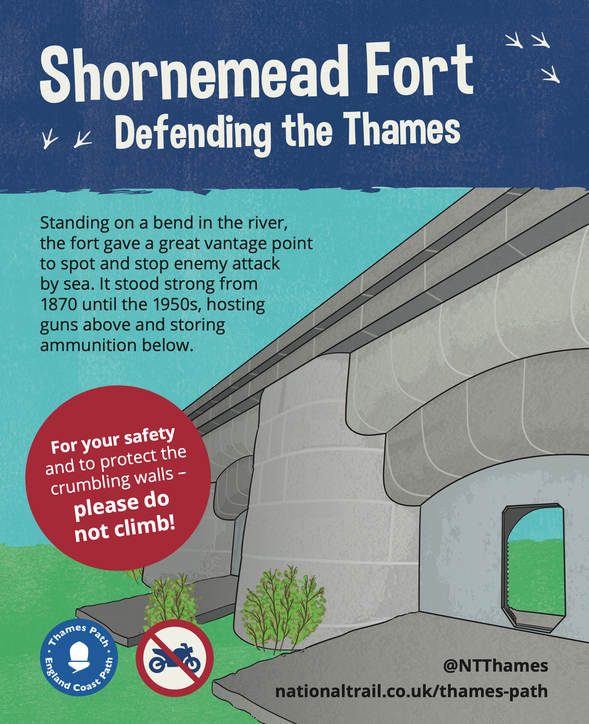 Shornemead Fort, Thames Path information panel
