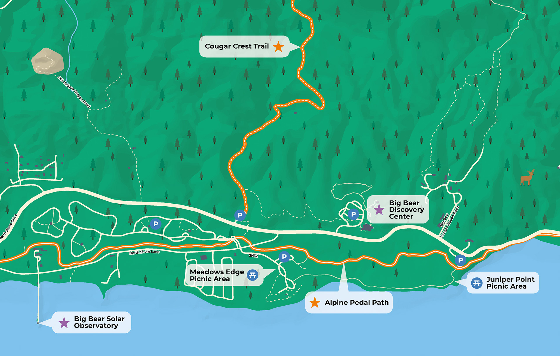 Big Bear Lake Map Detail Zoom