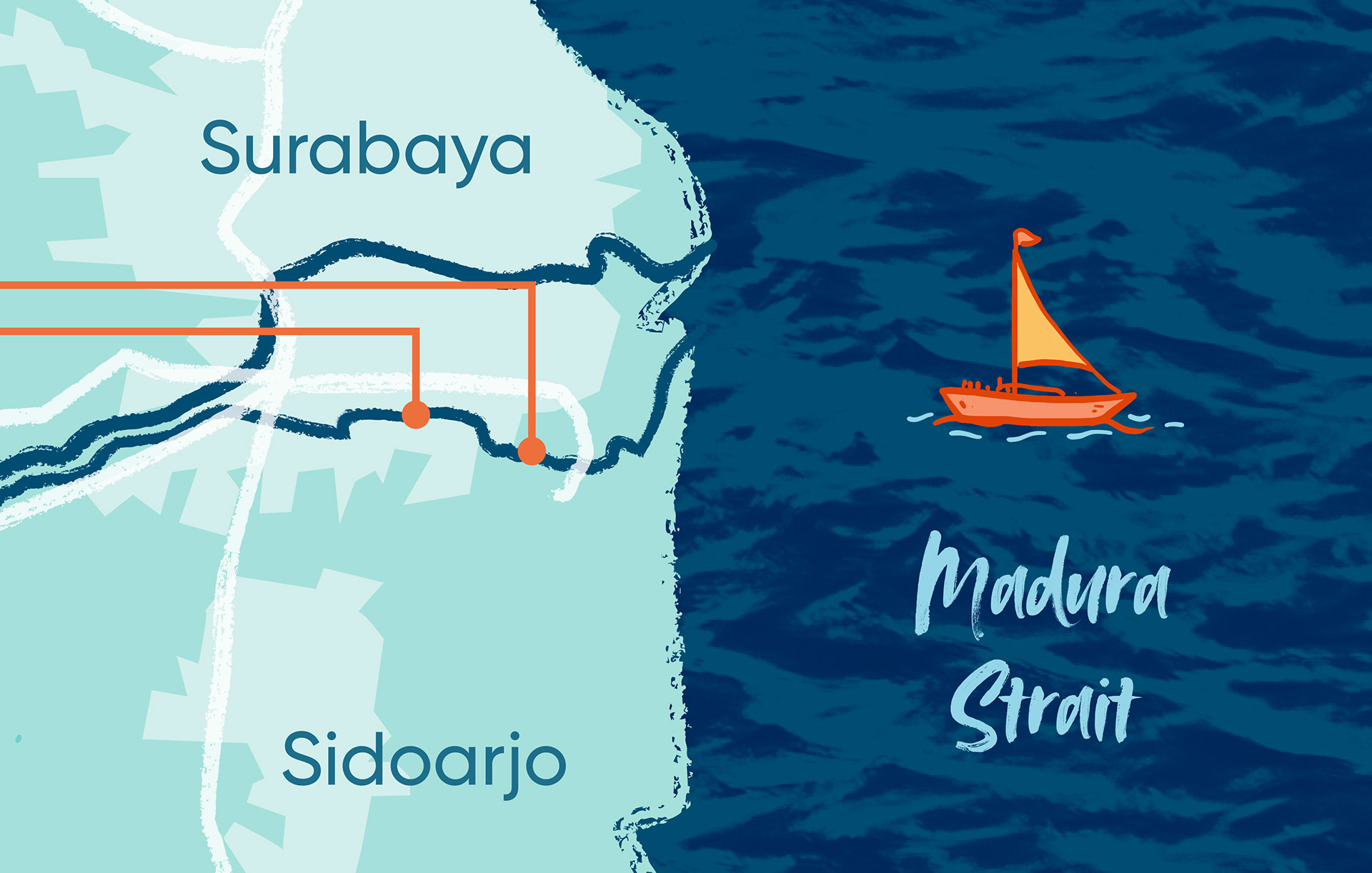 Common Seas Brantas River Map Detail Zoom