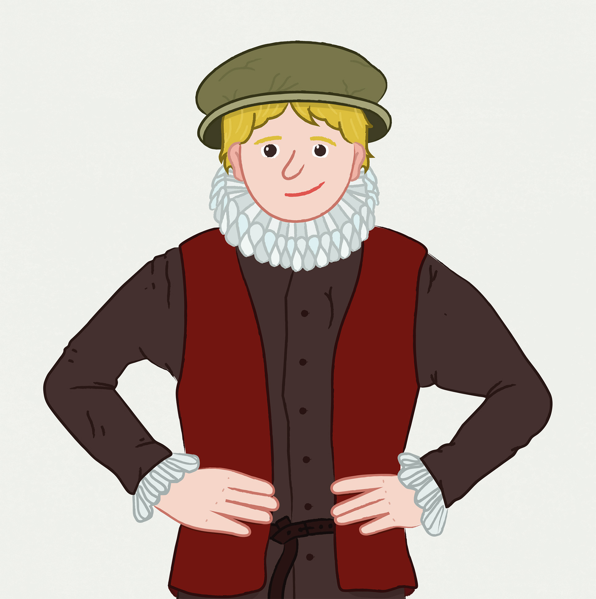 Hubert illustrated character crop