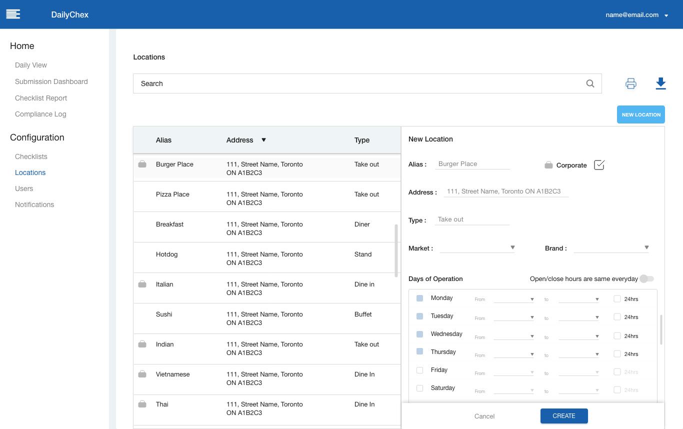 Locations Configurator