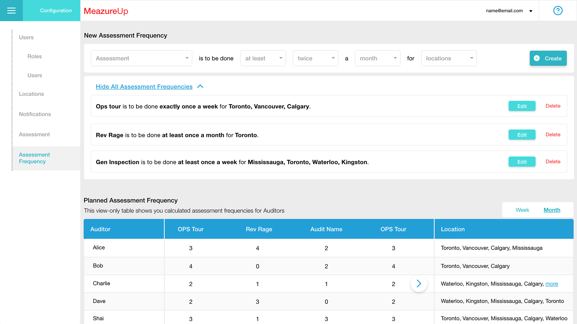 AuditApp Assessment Benchmarking