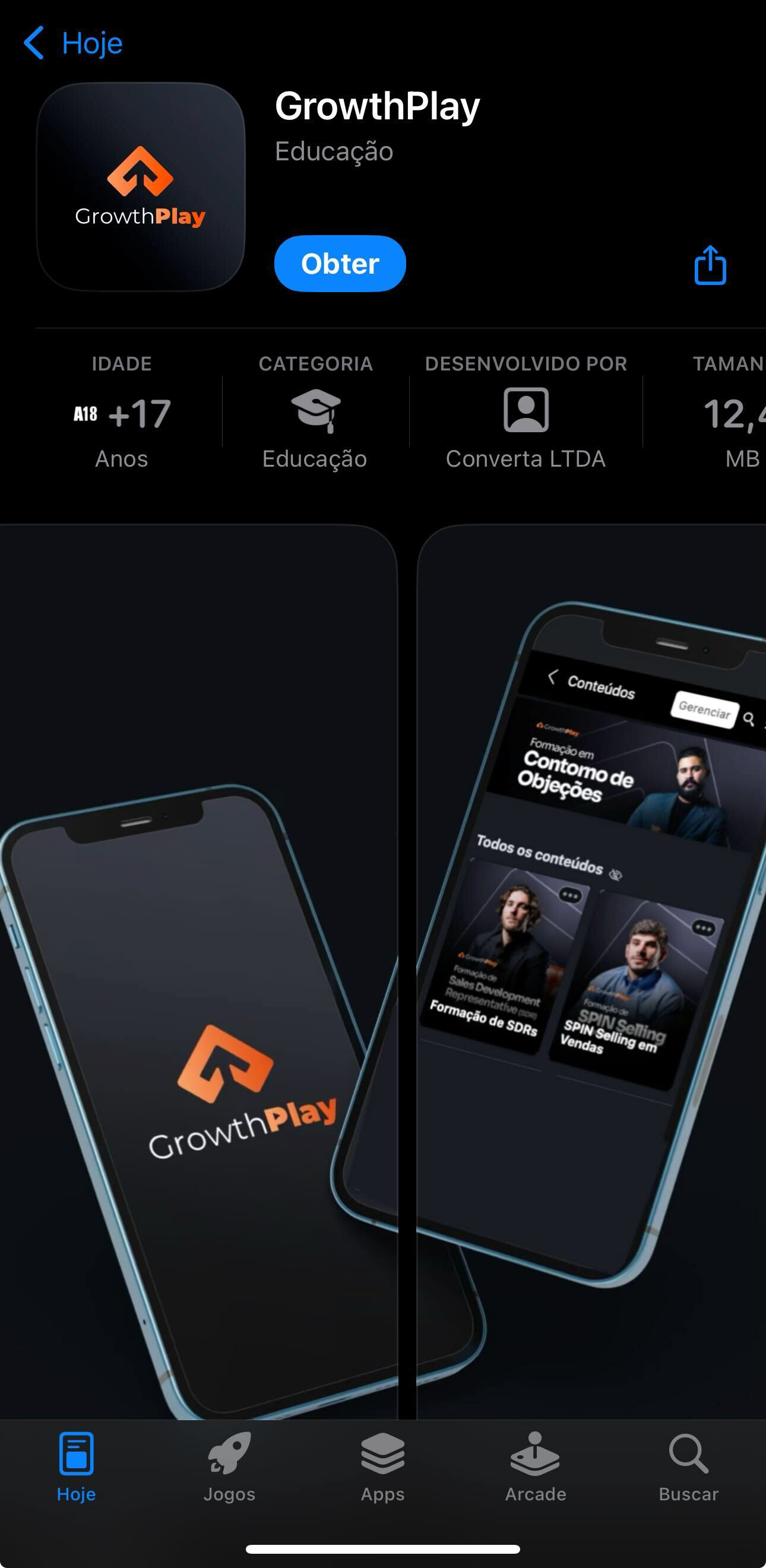Mockup for App Design publised on App Store for Growth Machine