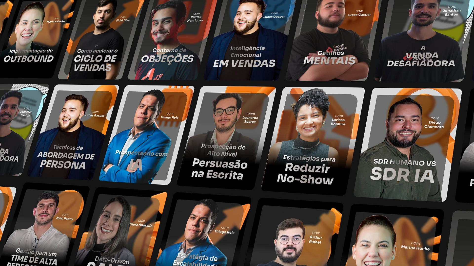 Grade with cards for Landing Page of Relaunch Product for Growth Machine