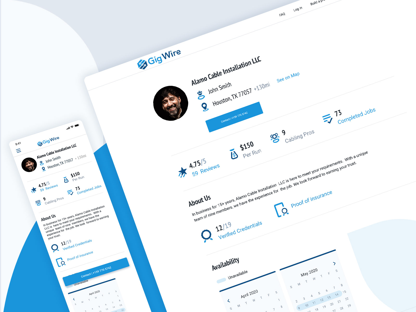 The website is fully responsive