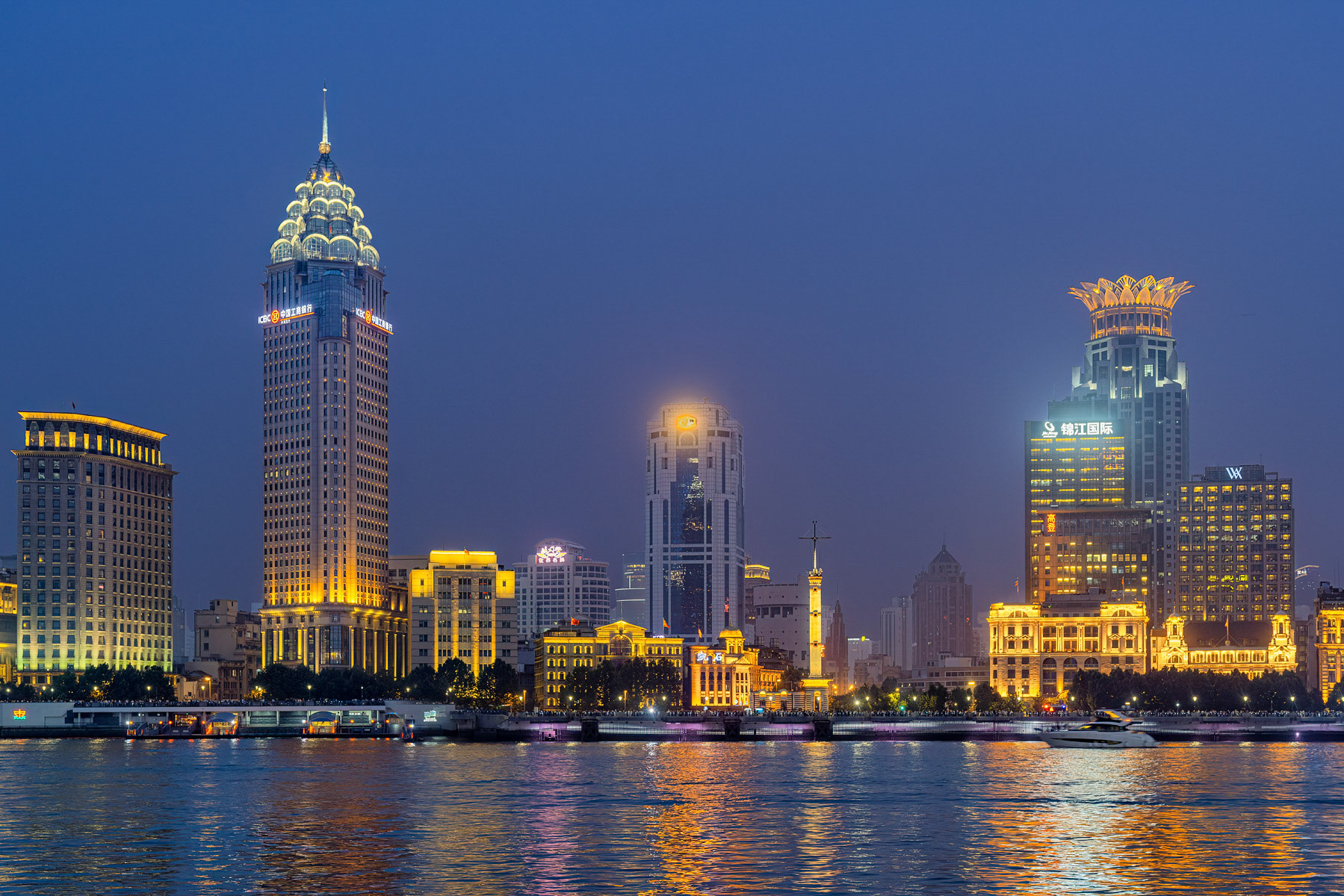 Southern Part of the Shanghai Waterfront known as The Bund from Pudong