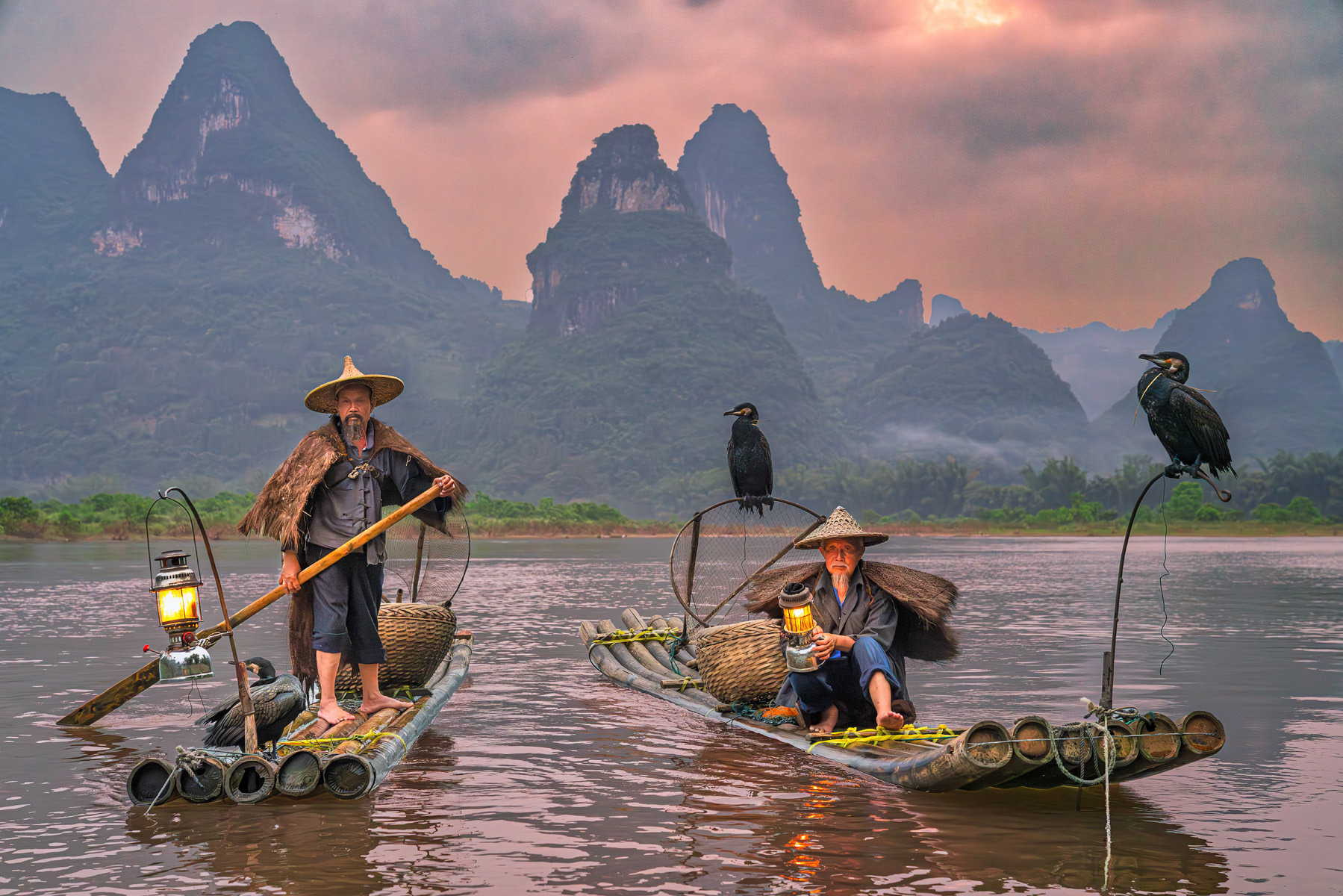 Li River At Xialong In Evening Light