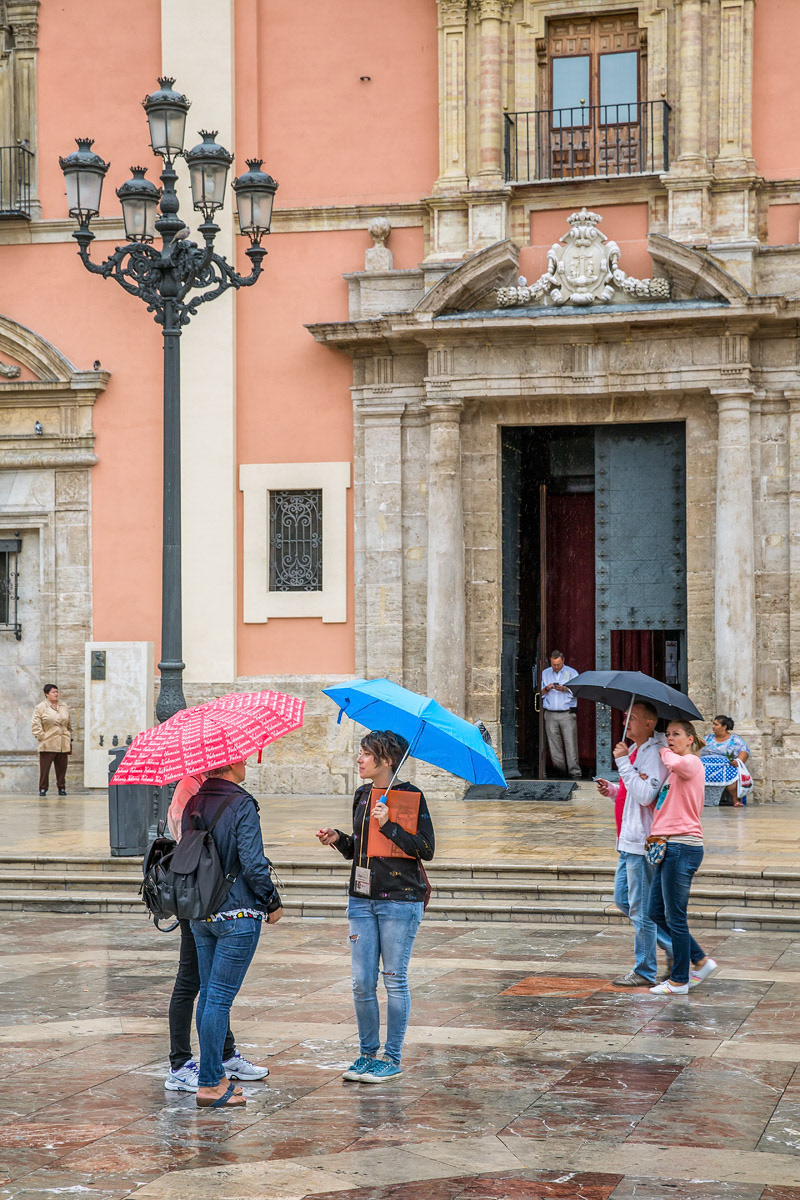 Raining in the Plaza de la Virgen -Valencia
