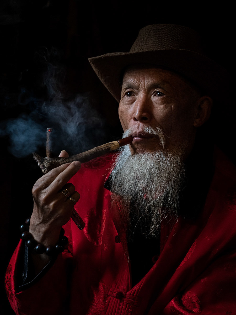 Chengdu Pipe Maker Tea House Portrait