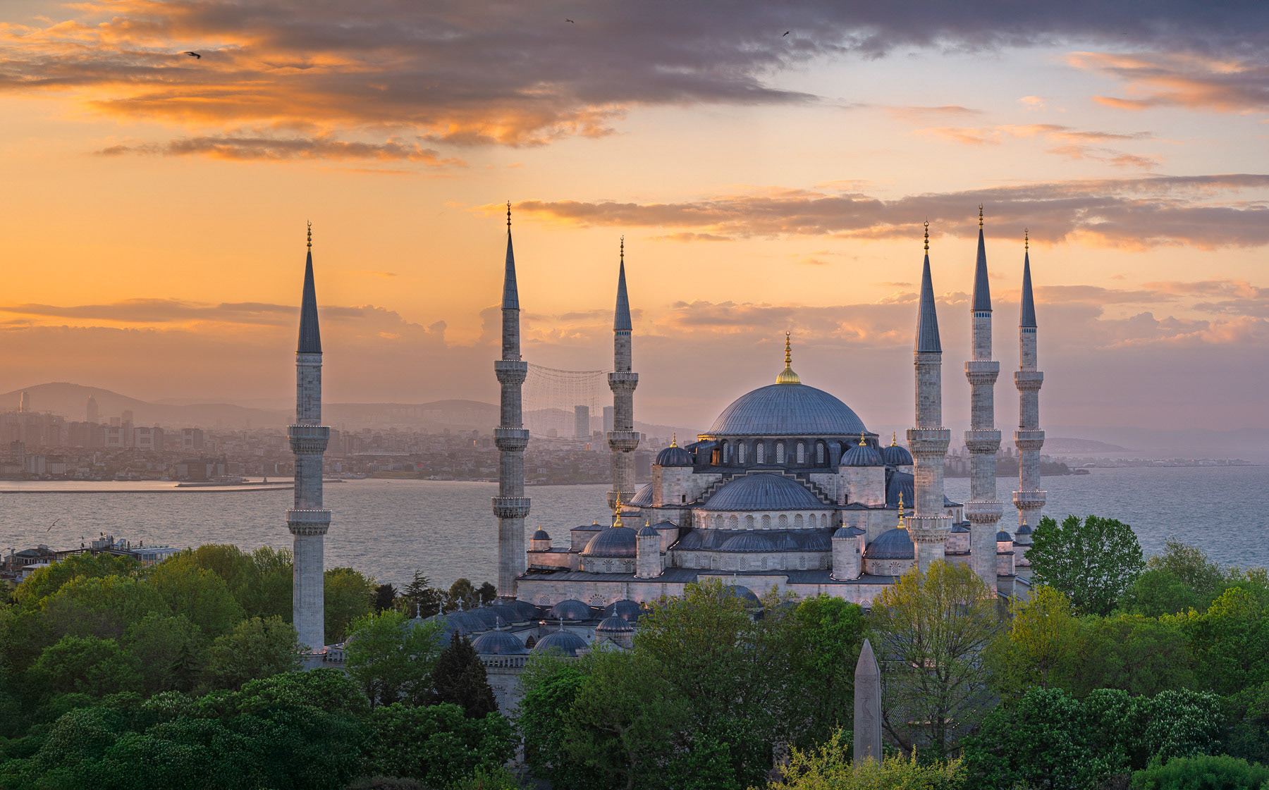 Sultan Ahmed Mosque Istanbul at Sunset