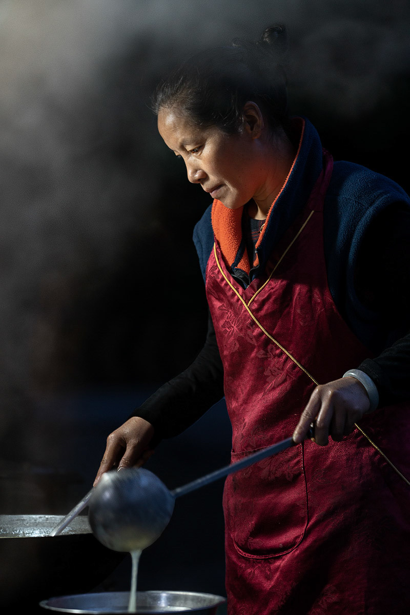 Woman Working To Make Tofu Chengdu