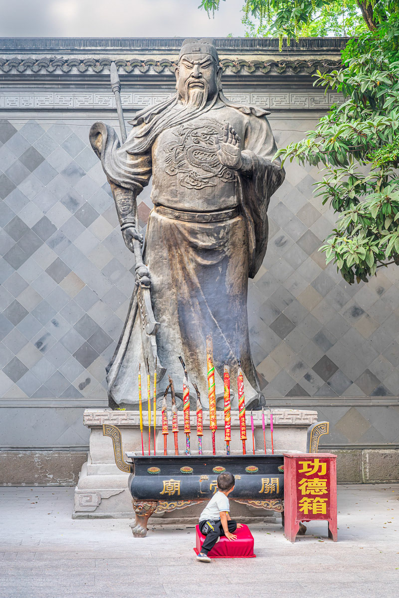 Statue of Historical Chinese Military General Guan Yu in Wuzhen