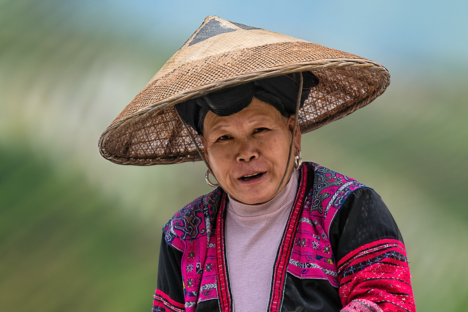 Rice Farmer From The Yao Minority Longji Rice Terraces