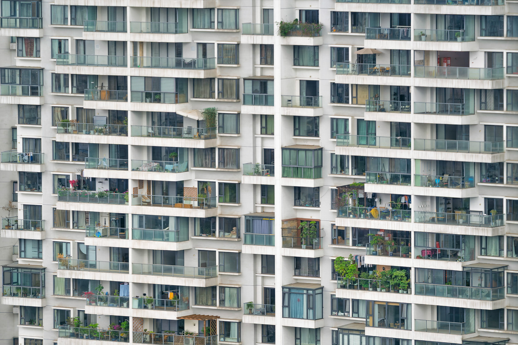 Patterns of Urban Life - Chengdu Apartment Balconies