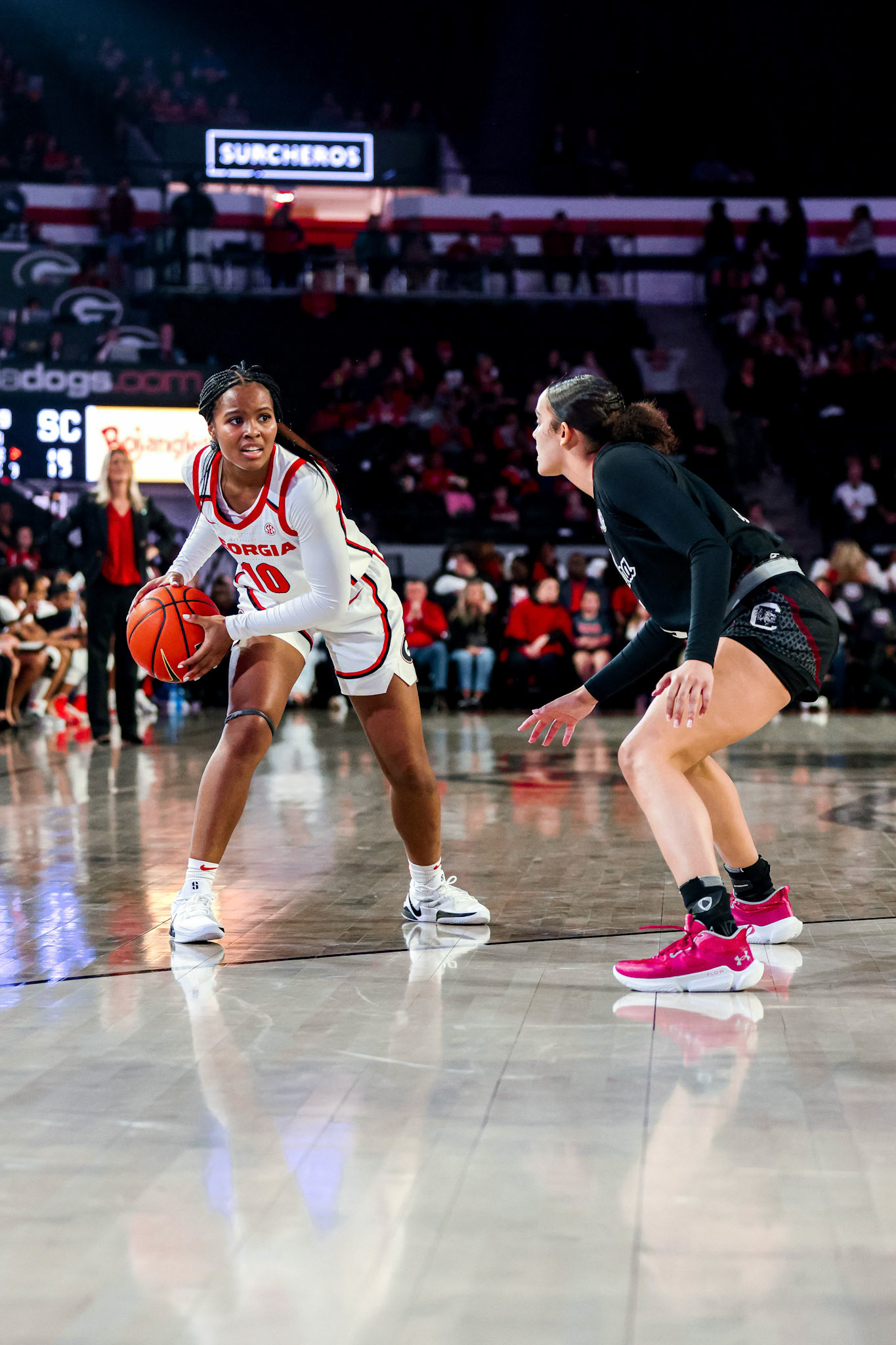 Georgia guard De'Mauri Flournoy (10) during Georgia’s game against South Carolina at Stegeman Coliseum in Athens, Ga., on Thursday, Feb. 6, 2025. (Blake Caviness/UGAAA)
