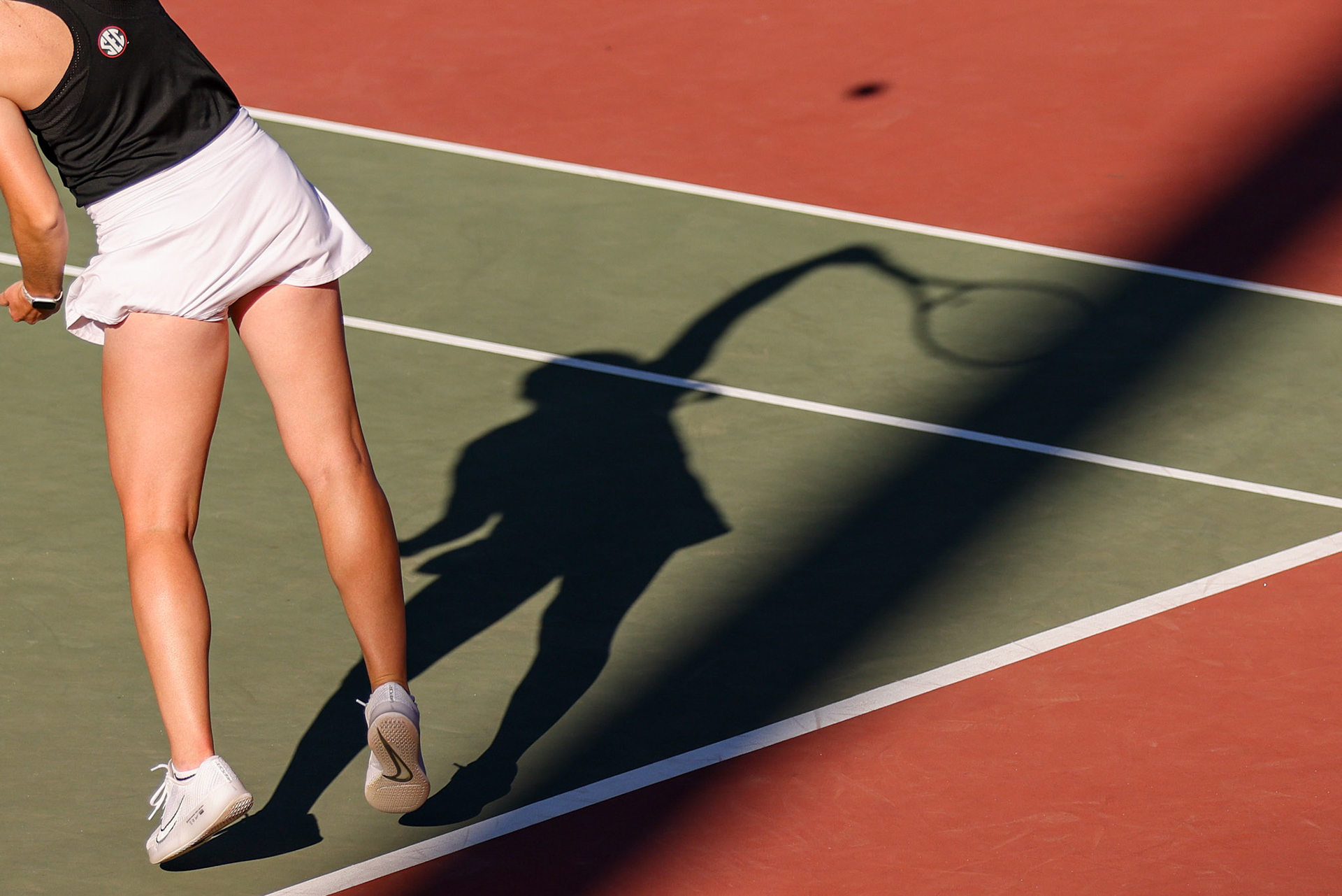 Georgia tennis player Anastasiia Lopata during Georgia’s match against Arkansas at Henry Feild Stadium inside the Dan Magill Tennis Complex in Athens, Ga., on Friday, March 21, 2025. (Blake Caviness/UGAAA)