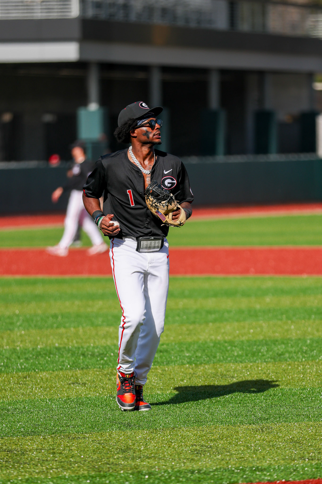 Georgia infielder/outfielder Tre Phelps (1) during Georgia’s game against Kentucky at Foley Field in Athens, Ga., on Sunday, March 16, 2025. (Blake Caviness/UGAAA)