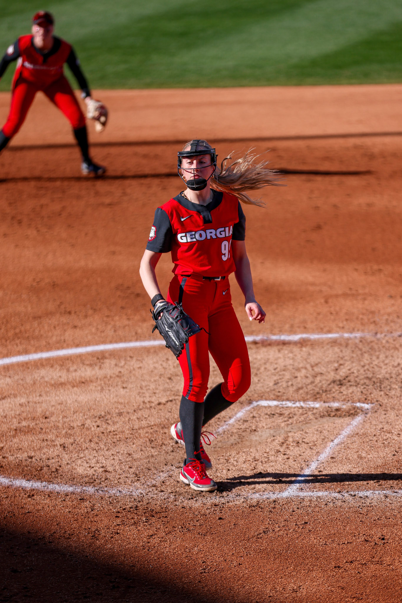 Georgia pitcher Lilli Backes (99) during Georgia’s game against Stetson in the 2025 Bulldog Classic at Jack Turner Stadium in Athens, Ga., on Friday, Feb. 28, 2025. (Blake Caviness/UGAAA)