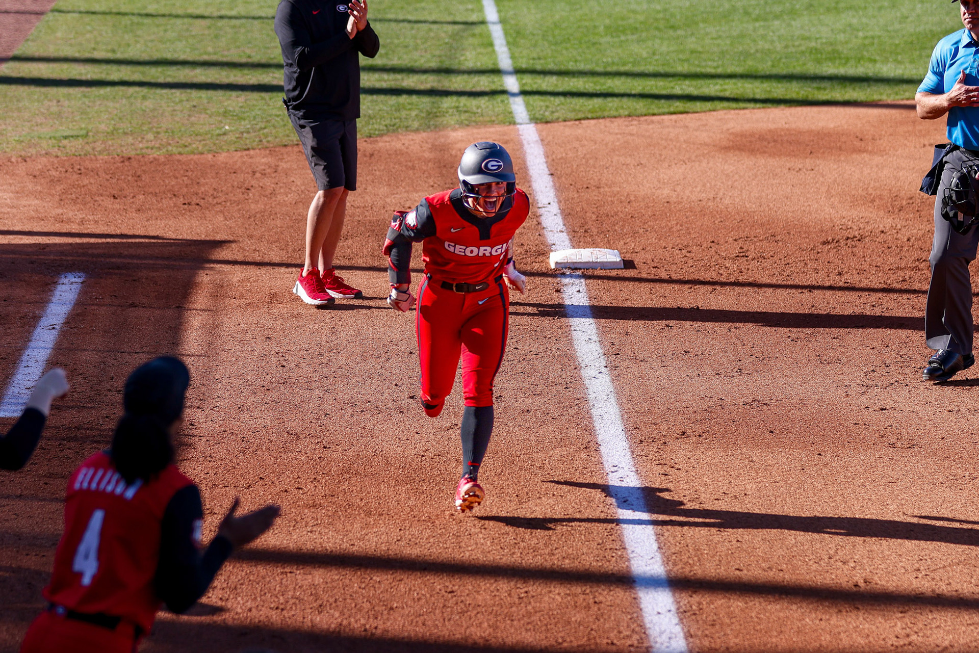 Georgia infielder and outfielder Jaydyn Goodwin (2) during Georgia’s game against Stetson in the 2025 Bulldog Classic at Jack Turner Stadium in Athens, Ga., on Friday, Feb. 28, 2025. (Blake Caviness/UGAAA)