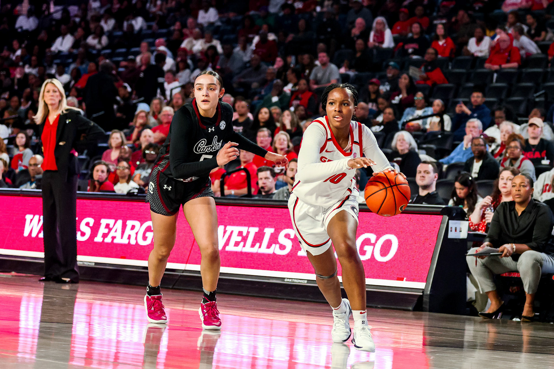 Georgia guard De'Mauri Flournoy (10) during Georgia’s game against South Carolina at Stegeman Coliseum in Athens, Ga., on Thursday, Feb. 6, 2025. (Blake Caviness/UGAAA)