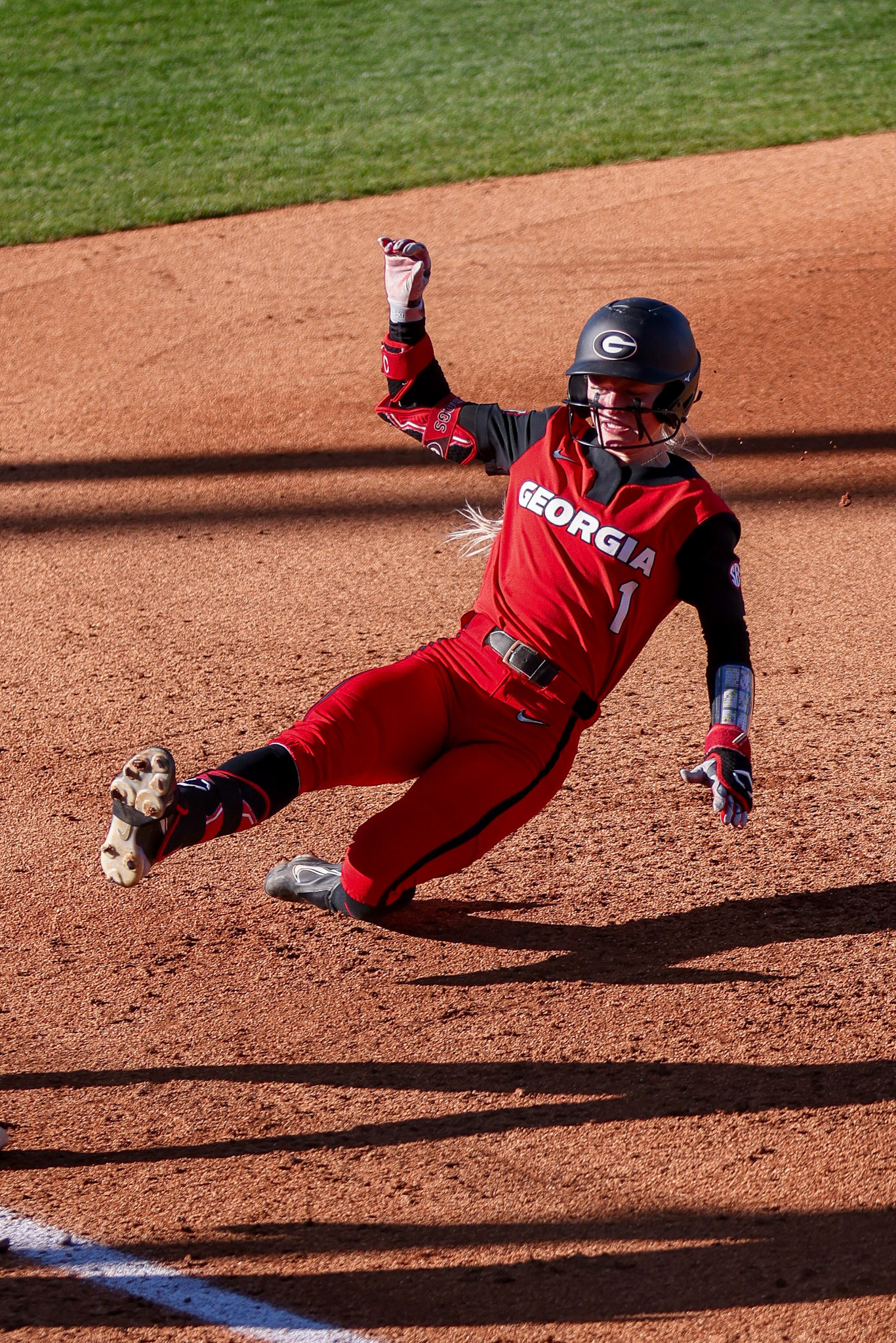Georgia outfielder Dallis Goodnight (1) during Georgia’s game against Stetson in the 2025 Bulldog Classic at Jack Turner Stadium in Athens, Ga., on Friday, Feb. 28, 2025. (Blake Caviness/UGAAA)