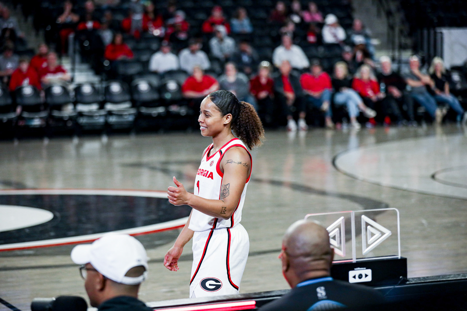 Georgia guard Asia Avinger (1) during Georgia’s game against Georgia State at Stegeman Coliseum in Athens, Ga., on Nov. 14, 2024. (Blake Caviness/UGAAA)
