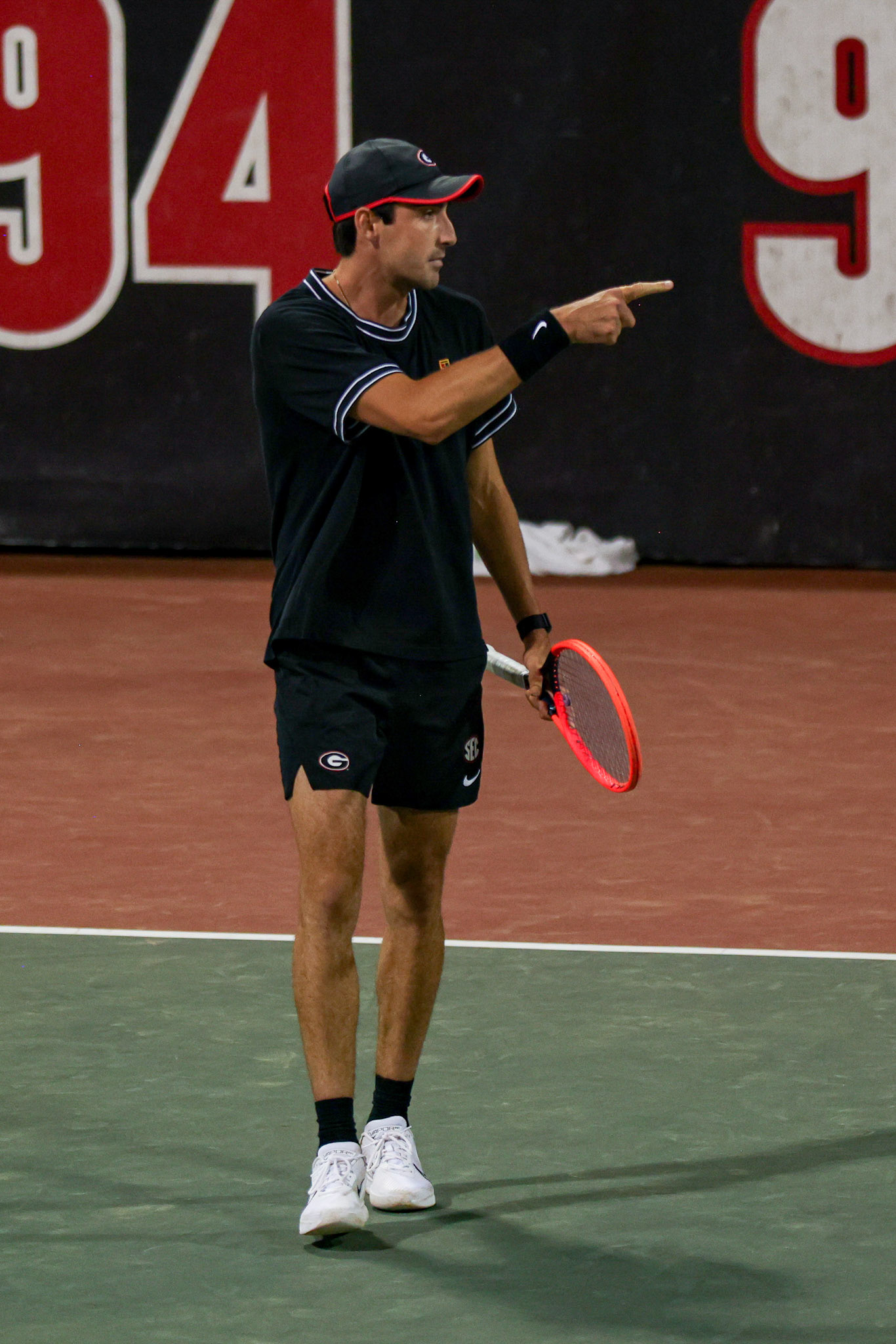 Georgia tennis player Thomas Paulsell during Georgia’s match against Vanderbilt at the Henry Field Stadium at the Dan Magill Tennis Complex in Athens, Ga., on Friday, March 27, 2025. (Blake Caviness/UGAAA)