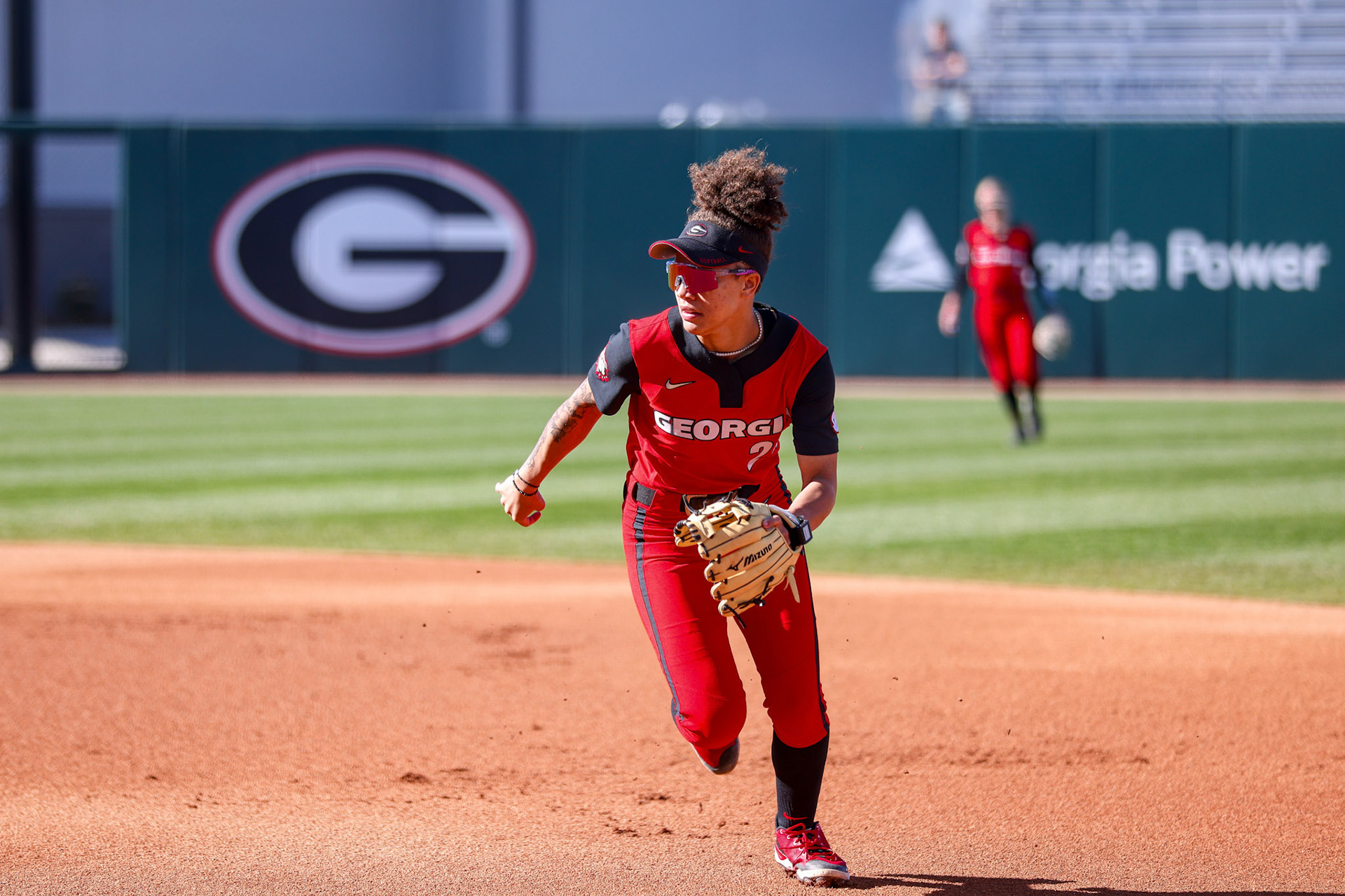 Georgia infielder Paislie Allen (24) during Georgia’s game against Stetson in the 2025 Bulldog Classic at Jack Turner Stadium in Athens, Ga., on Friday, Feb. 28, 2025. (Blake Caviness/UGAAA)