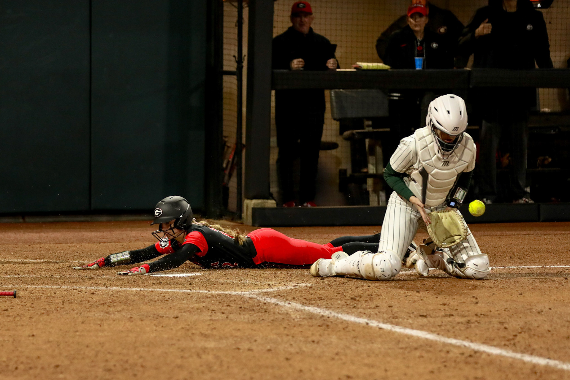 Georgia infielder Emily Digby (22) during Georgia’s game against Michigan State in the 2025 Red &amp; Black Showcase presented by T-Mobile at Jack Turner Stadium in Athens, Ga., on Friday, Feb. 14, 2025. (Blake Caviness/UGAAA)